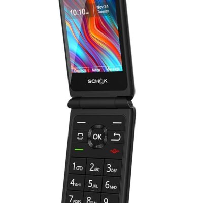 Boost Mobile Prepaid 4G LTE Schok Flip Phone (8GB) – Black – Carrier Locked to