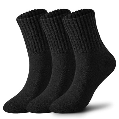 Boot Socks for Women Winter Wool Solid Thick Warm Socks Crew Socks Christmas Gift