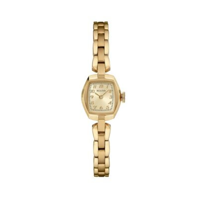 Bulova Ladies’ Classic Dress Mini 2-Hand Quartz Watch, Stainless Steel, Arabic Markers