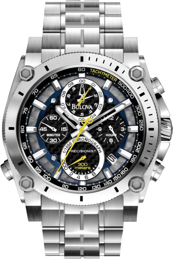 Bulova Men's Icon High Precision Quartz Chronograph Watch, Curved Mineral Crystal