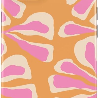 BURGA Phone Case Compatible with iPhone 15 Plus – Hybrid 2-Layer Hard Shell + Silicone Protective Case – Pink Flowers Floral – Scratch-Resistant Shockproof Cover