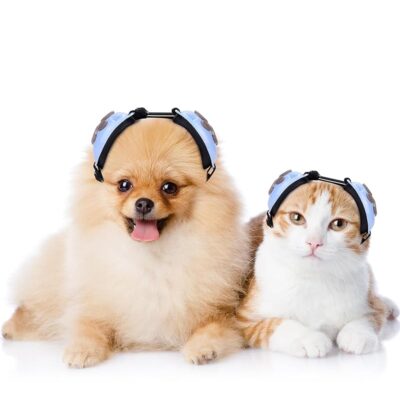 Calming Earmuffs for Cats and Small Dogs – for Anxiety Relief – Noise Canceling for Fireworks, Thunderstorms, Pet Grooming & Force Drying – Dog Ear Muffs Noise Protection (Blue,…