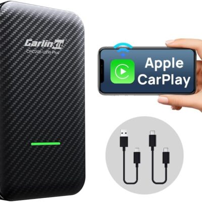 CarlinKit CarPlay Wireless Adapter,3.0 Apple CarPlay Adapter for OEM Wired CarPlay Cars and iPhone,2023 New Upgrade Anti-Slip Shell/Dual Cable-Plug & Play Dongle Converts Wired…