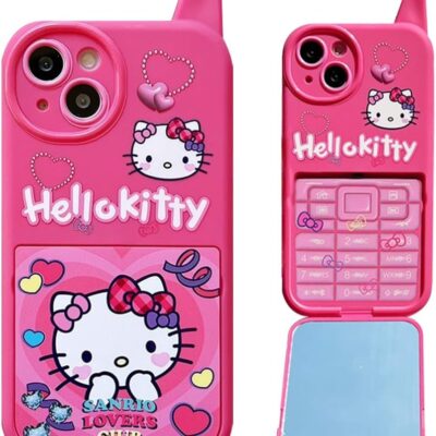 Cartoon Case for iPhone 14 Case, Cute Funny Kawaii Cat Kitty Phone Case 3D Character Soft Silicone Cover Case for Kids Girls and Womens