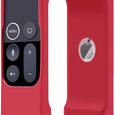 Case Compatible with Apple TV 4K/ 4th Gen Remote Light Weight Anti-Slip Shock Proof Silicone Cover for Controller for Apple TV Siri Remote – Red