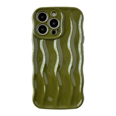 Caseative for iPhone 13 Pro Case,Water Ripple Pattern Curly Wave Frame Soft Compatible with iPhone Case (Green,iPhone 13 Pro)