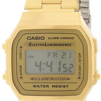 Casio A168WG-9 Men’s Vintage Gold Metal Band Illuminator Chronograph Alarm Watch