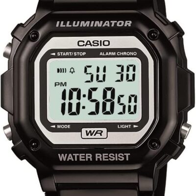 Casio F108WH Series | Men’s Digital Watch | Illuminator | Water Resistant | LED Light | Daily Alarm | 1/100 SEC Stopwatch | 3 Hands (HR, Min, SEC) | Date/Day Display | Daily…