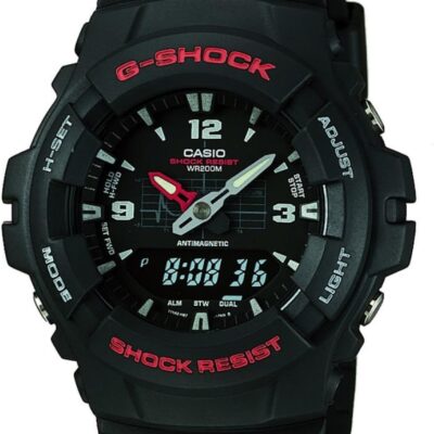 Casio G-Shock Quartz Watch with Resin Strap, Black (Model: G-100-1BVMCI)