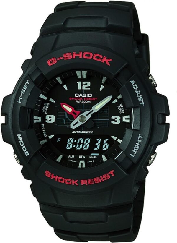 Casio G-Shock Quartz Watch with Resin Strap, Black (Model: G-100-1BVMCI)