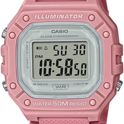 Casio Illuminator Alarm Chronograph Digital Sport Watch (Model W218HC-4AV) (Pink)