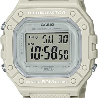 Casio Illuminator Alarm Chronograph Digital Sport Watch (Model W218HC-8A2V) (Light Gray)