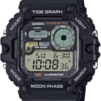 Casio Illuminator Tide Graph Moon Phase 10-Year Battery Digital Watch WS-1700H-1AV