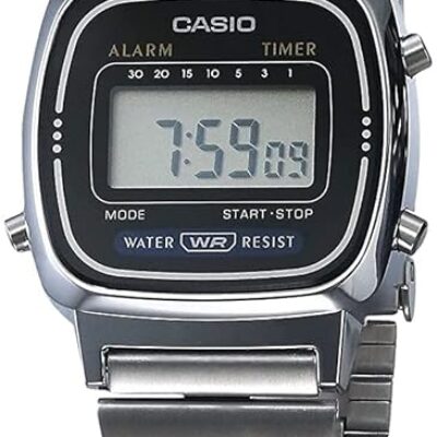 Casio LA670WA Series | Women’s Digital Watch | Silver | Retro Design | WR | Daily Alarm | 1/10 SEC Stopwatch | Countdown Timer | Regular Time Keeping (HR, Min, SEC, PM, Date,…