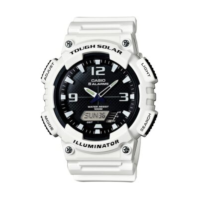 Casio Men’s AQ-S810WC-7AVCF Analog-Digital Display Quartz White Watch, White/Black