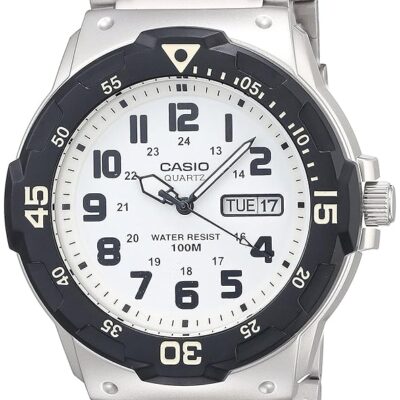 Casio Men’s Diver Style Quartz Watch with Stainless Steel Strap, Silver, 23.8 (Model: MRW-200HD-7BVCF)