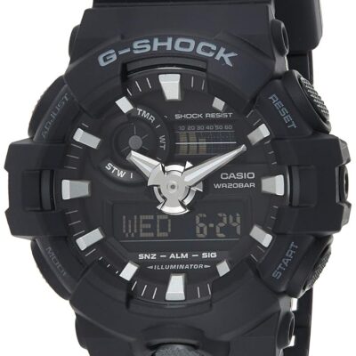 Casio Men’s ‘G Shock’ Quartz Resin Casual Watch, Color:Black (Model: GA-700-1BCR)