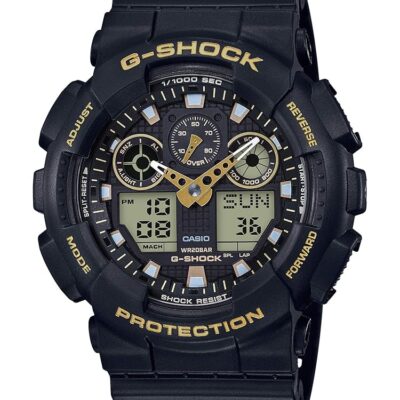 Casio Men’s G-Shock XL Series Japanese Quartz Watch with Silicone Strap, Black, 23 (Model: GA-100GBX-1A9)