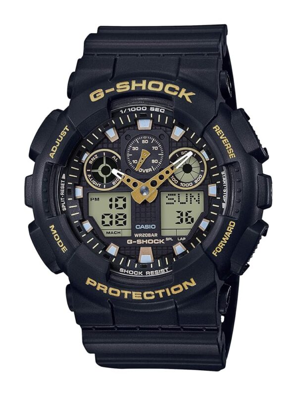 Casio Men's G-Shock XL Series Japanese Quartz Watch with Silicone Strap, Black, 23 (Model: GA-100GBX-1A9)