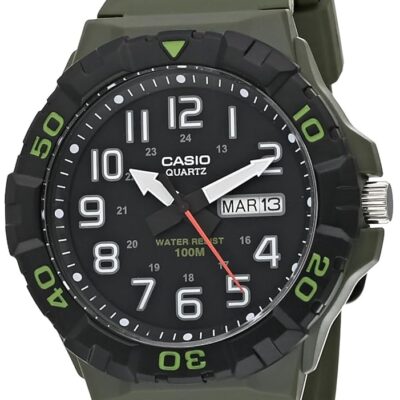 Casio Men’s Military 3HD MRW-210H-3AV Quartz Watch, Black/Green