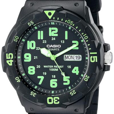 Casio Men’s MRW200H-3BV Dive Style Neo-Display Sport Watch, Black