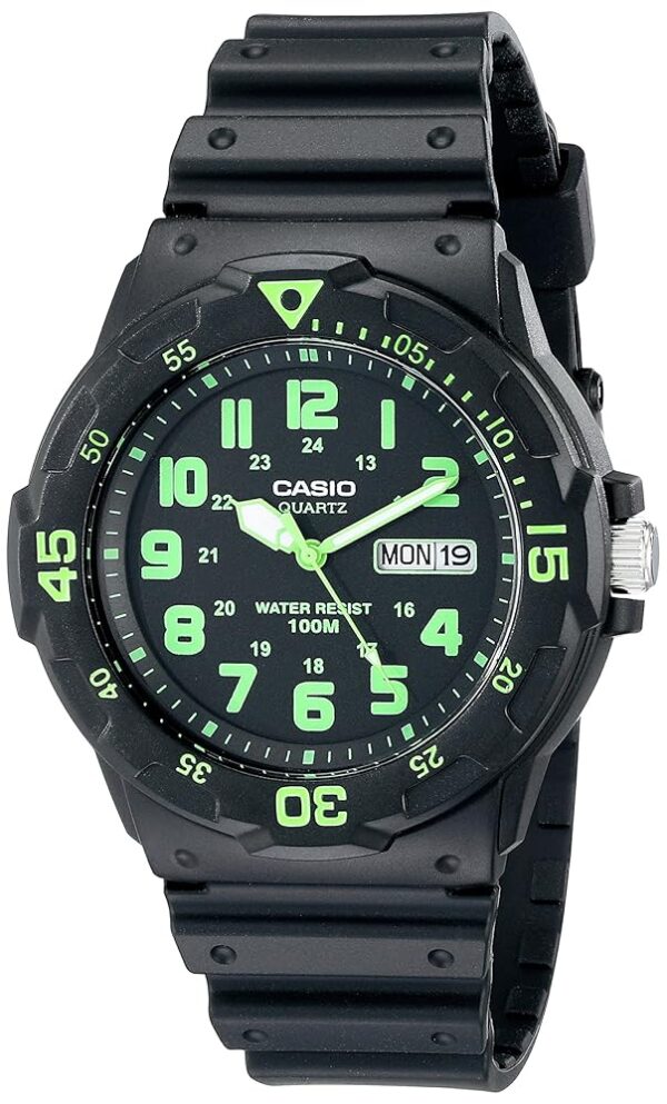 Casio Men's MRW200H-3BV Dive Style Neo-Display Sport Watch, Black