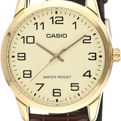 Casio Men’s Mtp-v001gl-9b Quartz Watch with Genuine Leather