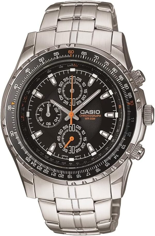 Casio Men's MTP4500D-1AV Slide Rule Bezel Analog Chronograph Aviator Watch