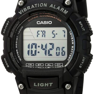 Casio Men’s ‘Super Illuminator’ Quartz Resin Casual Watch, Color:Black (Model: W-736H-1AVCF)