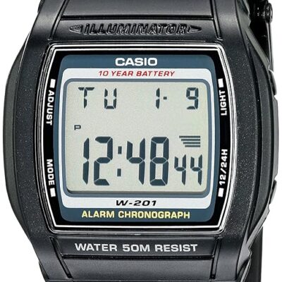 Casio Men’s W201-1AV Alarm Chronograph Watch