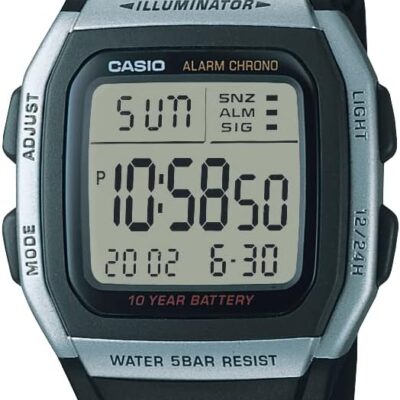 Casio Men’s W96H-1AV Stainless Steel Sport Watch with Black Band