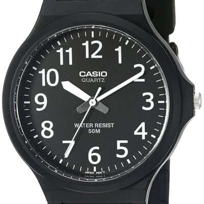 Casio MW240 Series | Men’s Quartz Watch | Black/Black | 50M WR | Large Resin Case | Resin Glass | Resin Band | Large Arabic Numerals | Analog Watch | Easy to Read Display | 3…