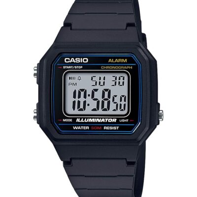 Casio W217H Series | Men’s Digital Watch | Blue/Blue | 50M WR | 1/100 Second Stopwatch | LED Backlight | Countdown Timer | 100 SEC Chronograph | Daily Alarm | Hourly Time Signal…