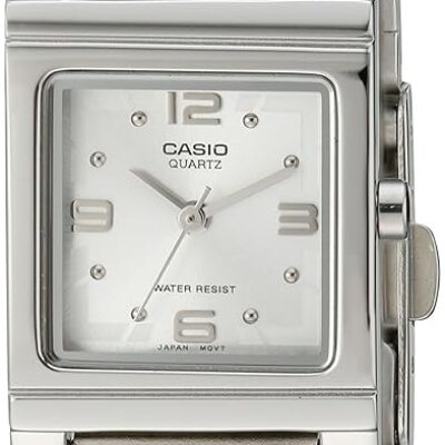 Casio Women’s LTP1237D-7A Silver-Tone Shell White Dial Watch