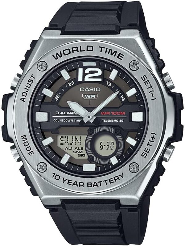 Casio World Time 10-Year Battery Ana-Digital Chronograph Watch MWQ-100-1AV