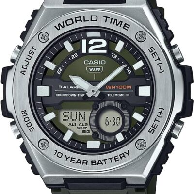 Casio World Time 10-Year Battery Ana-Digital Chronograph Watch MWQ-100-3AV