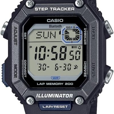 Casio WS-B1000 Series | Men’s Digital Watch | (Black) | 100M WR | Step Tracker | LED Illuminator | 100 SEC Chronograph | Daily Alarm | 2-Year Battery