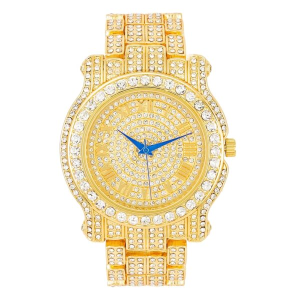 Charles Raymond Bling-ed Out Ultimate Hip Hop Royalty Mens Watch w/Easy Reader Roman Numeral or Iced Out Diamond Time Indicators - Bright Colored Dials - L0504