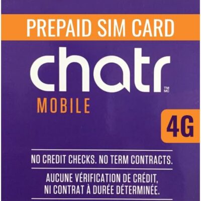 Chatr Mobile 4G LTE Prepaid 30$ SIM Card Starter Kit – Unlimited Talk Canada-Wide + 20 GB (4G Network) | 1 Month Service Incl. | Canada Only | Refillable | True Canadian Carrier…