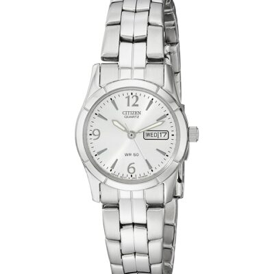 Citizen Quartz Womens Watch, Stainless Steel, Classic, Silver-Tone (Model: EQ0540-57A)