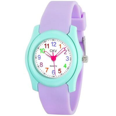 CKV Kids Watch for Boys Girls Watches Age 3-12, 1.18″ Dial-3ATM Waterproof Kids Analog Watch Time Teaching Easy to Read Kids Presents