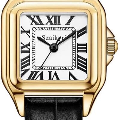 Classic Square Watches for Women with Roman Numerals Ladies Casual Dress Watch