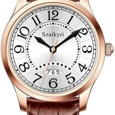 Classic Watch for Women with Easy Read Time Arabic Numerals Ladies Watch with Calendar Water Resistant