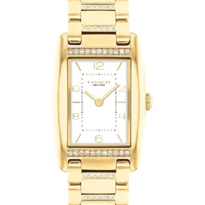 Coach Reese Women’s Watch – 2H Quartz Tank Watch with Crystal-Set Link Bracelet – Water Resistant 3 ATM/30 Meters – Gift for Her – Premium Fashion Timepiece for Every Occasion -…