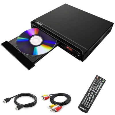 Compact DVD Player for TV, HDMI DVD Player,Multi-Region Free, with HDMI/AV/USB/MIC,Full HD Picture Quality,Anti-Skip,No Picture Freeze,Noise Cancellation(not Blu-ray DVD Player)