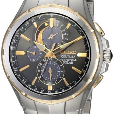 Coutura Men’s Solar Perpetual Calendar Alarm Chronograph Watch