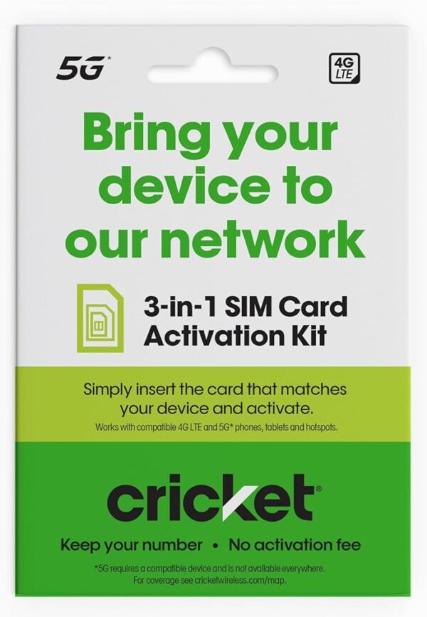 Cricket Wireless SIM Card 4G LTE, 5G, 5G+