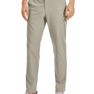 CRZ YOGA Men’s All Day Comfy Golf Pants – 30″/32″/34″ Quick Dry Lightweight Work Casual Trousers with Pockets