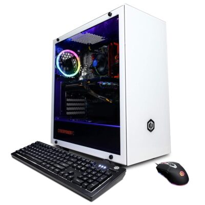 CyberpowerPC Gamer Xtreme VR Gaming PC, Intel Core i5-10400 2.9GHz, 8GB DDR4, AMD Radeon RX 5500 XT 8GB, 240GB SSD, 2TB HDD, WiFi Ready & Win 10 Home (GXiVR8020A8, White)