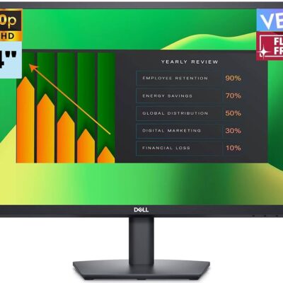 Dell 24″ FHD VA (1920×1080) 60Hz Flicker Free Monitor, Anti-Glare Display, 1 x DisplayPort, 1 x VGA, VESA Mount (100x100mm), Ideal for Home & Business, Black Color (2024 Latest…